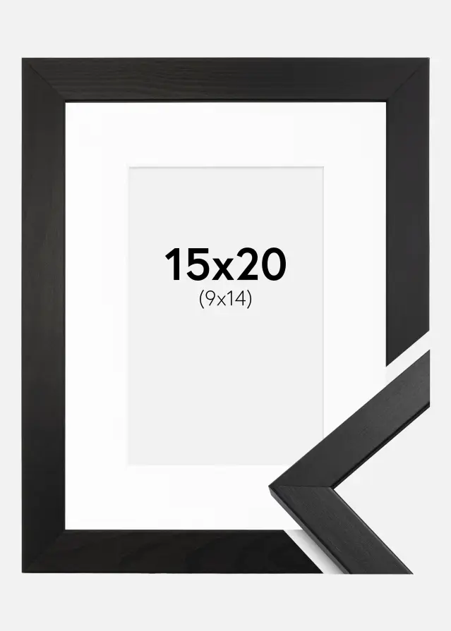 Ram Stilren Svart 15x20 cm - Passepartout Vit 10x15 cm