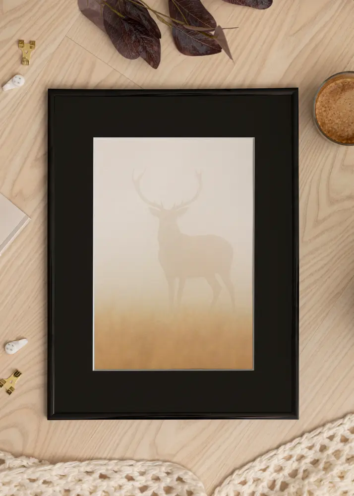 Ram New Lifestyle Svart 42x59,4 cm (A2) - Passepartout Svart 25x38 cm
