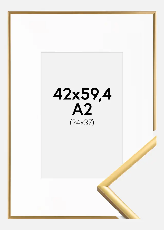 Ram New Lifestyle Shiny Gold 42x59,4 cm (A2) - Passepartout Vit 25x38 cm