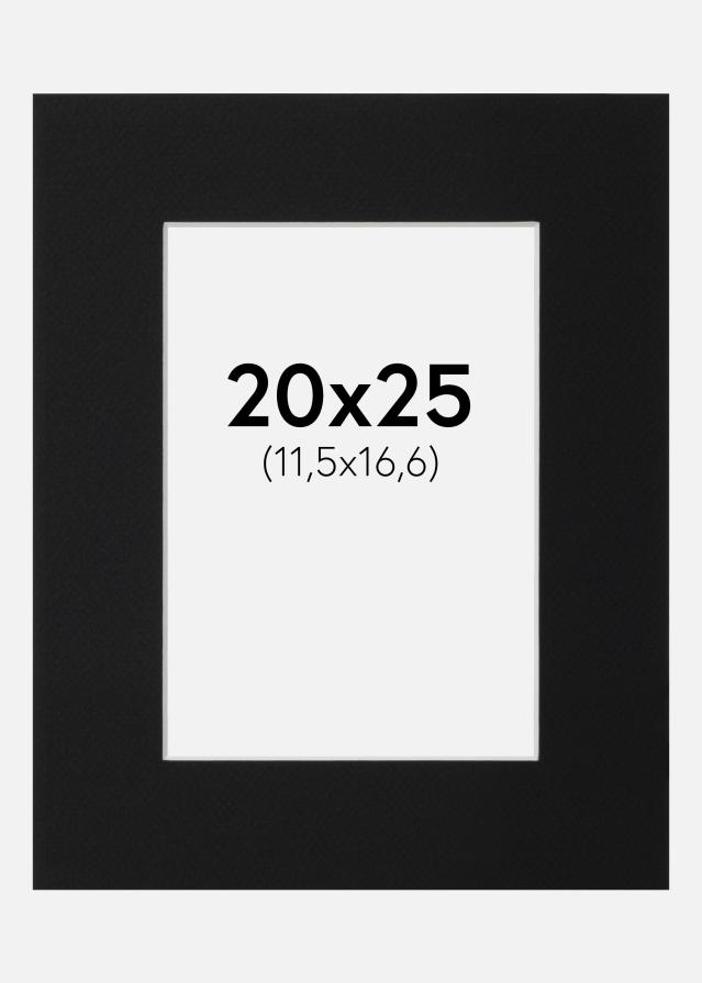 Passepartout Svart Standard (Vit Kärna) 20x25 cm (11,5x16,6)