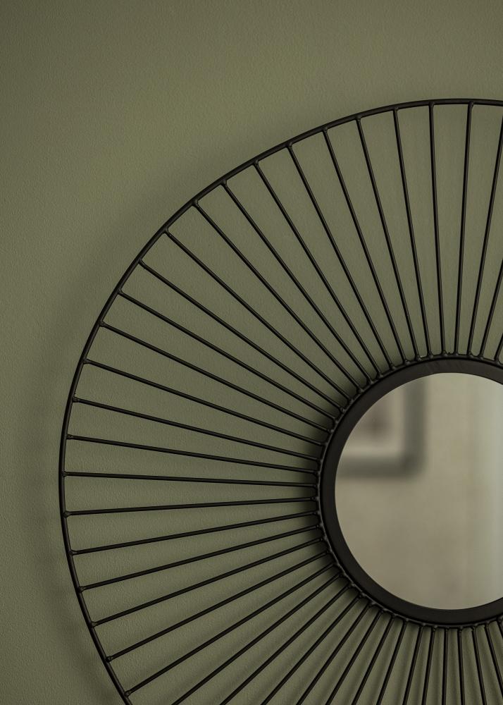 KAILA Rund Spegel Lines - Svart 60 cm Ø