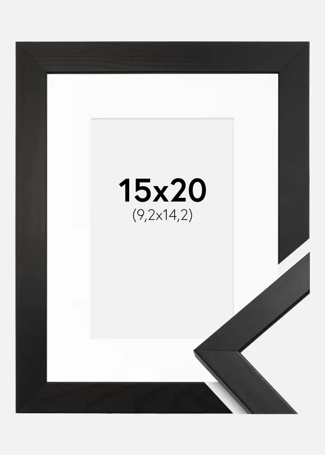 Ram Stilren Svart 15x20 cm - Passepartout Vit 4x6 inches