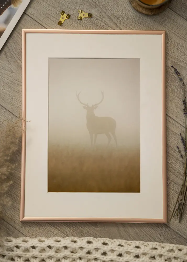 Ram Scandi Roséguld 30x40 cm - Passepartout Vit 21x29,7 cm (A4)
