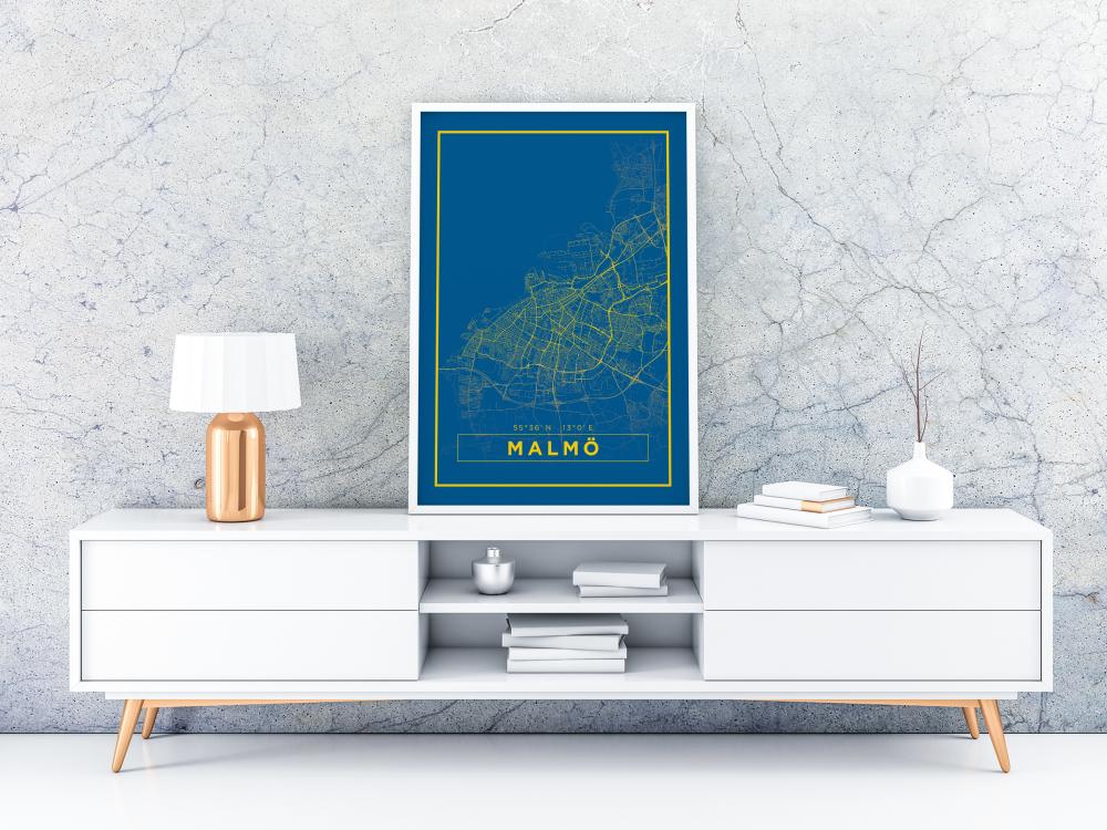 Karta - Malmö - Blå Poster