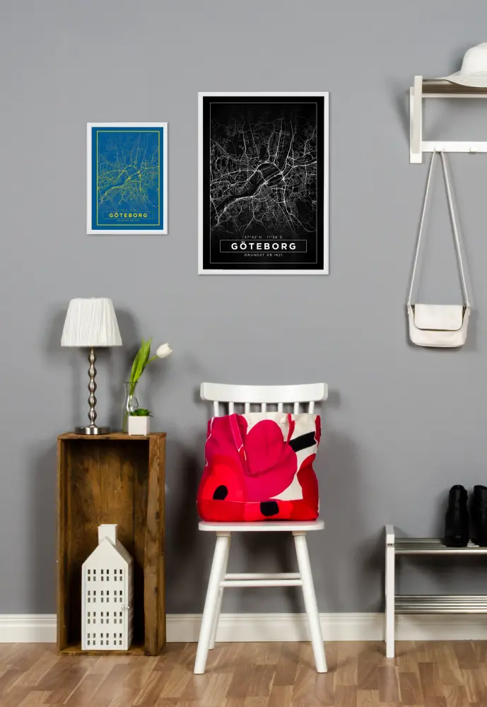 Karta - Göteborg - Svart Poster