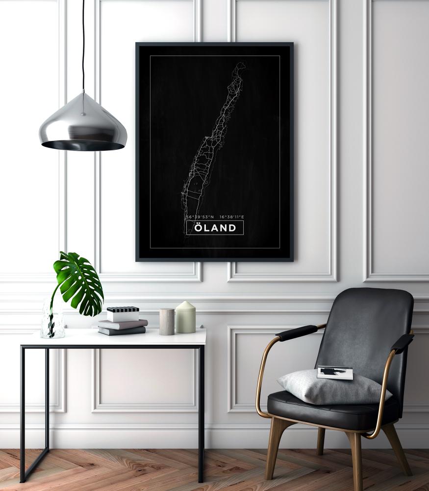 Karta - Öland - Svart Poster