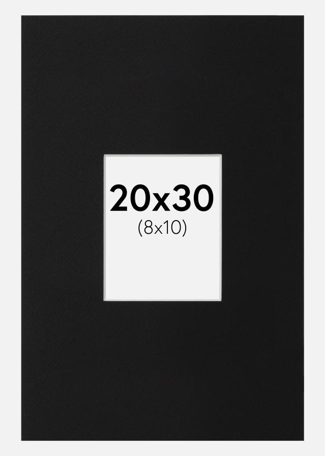 Passepartout Svart Standard (Vit Kärna) 20x30 cm (8x10)