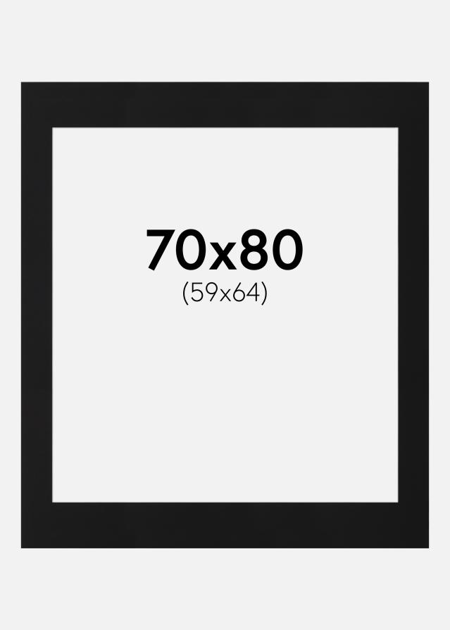 Passepartout Svart Standard (Vit Kärna) 70x80 cm (59x64)