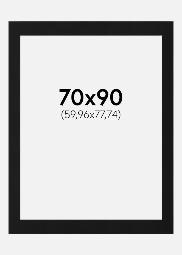 Passepartout Svart Standard (Vit Kärna) 70x90 cm (59,96x77,74)