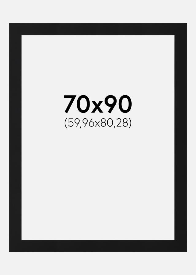 Passepartout Svart Standard (Vit Kärna) 70x90 cm (59,96x80,28)