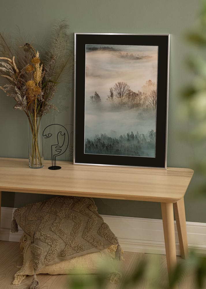 Ram New Lifestyle Silver 30x40 cm - Passepartout Svart 18x27 cm