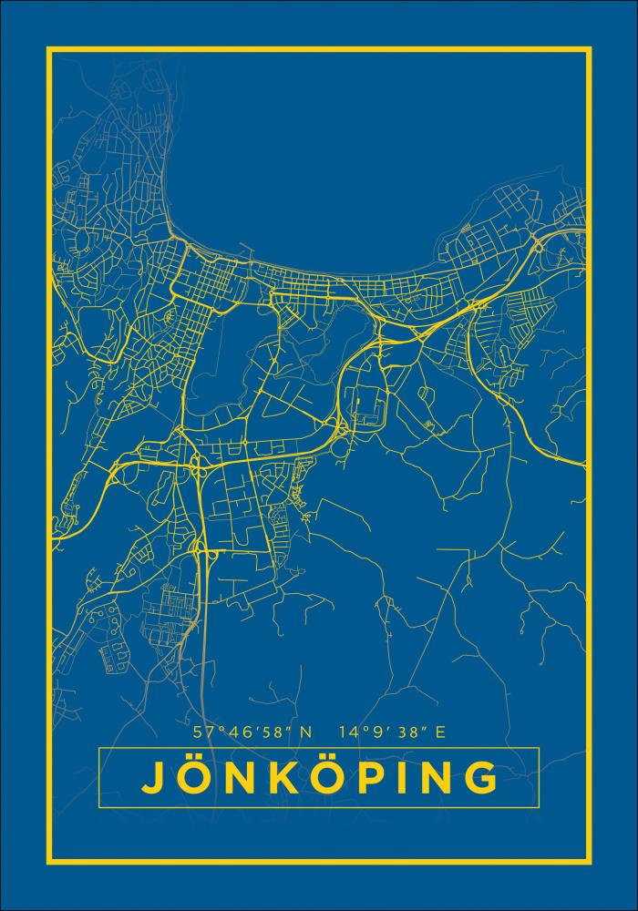 Karta - Jönköping - Blå Poster
