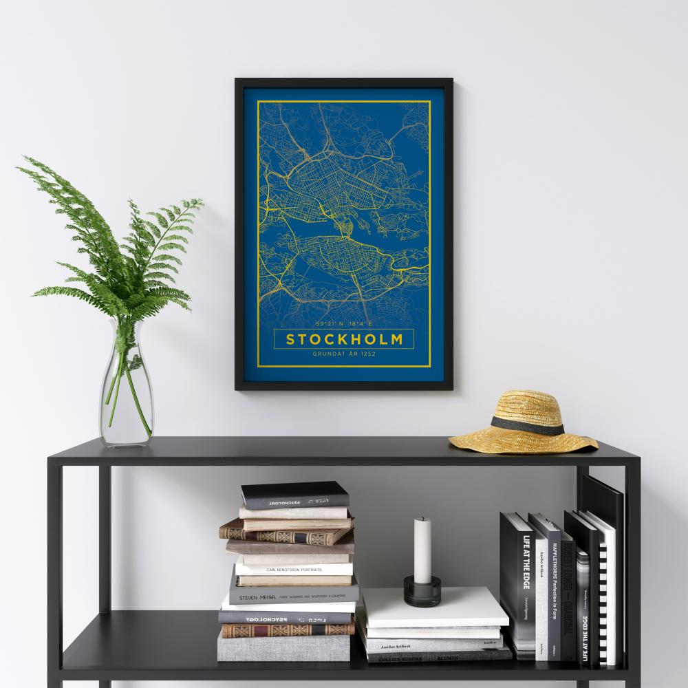 Karta - Stockholm - Blå Poster