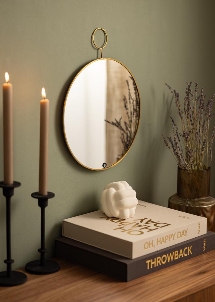 Spegel House Doctor The Loop Mässing 32 cm Ø