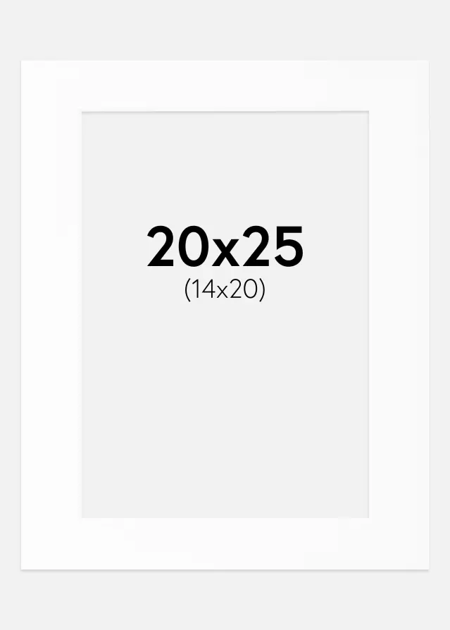 Passepartout Vit Standard (Vit kärna) 20x25 cm (14x20)