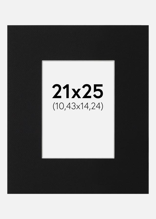 Passepartout Svart Standard (Vit Kärna) 21x25 cm (10,43x14,24)