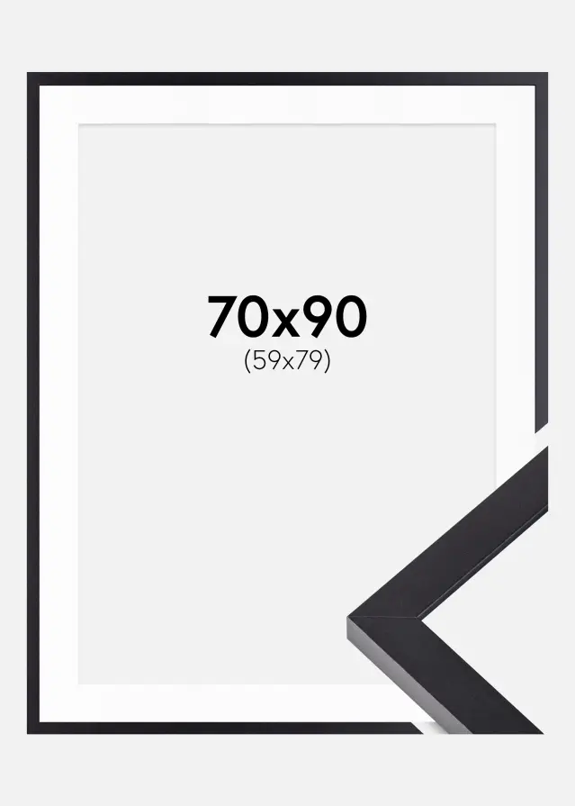 Ram Selection Svart 70x90 cm - Passepartout Vit 60x80 cm