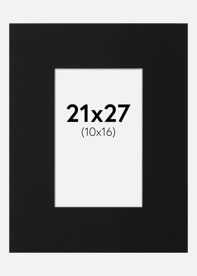 Passepartout Svart Standard (Vit Kärna) 21x27 cm (10x16)