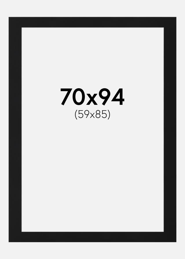 Passepartout Svart Standard (Vit Kärna) 70x94 cm (59x85)