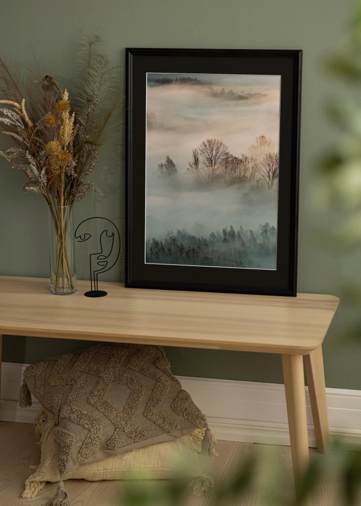 Ram Siljan Svart 60x60 cm - Passepartout Svart 50x50 cm