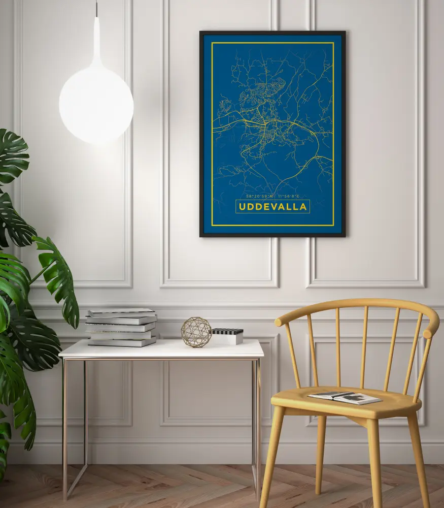 Map - Uddevalla - Blue Poster