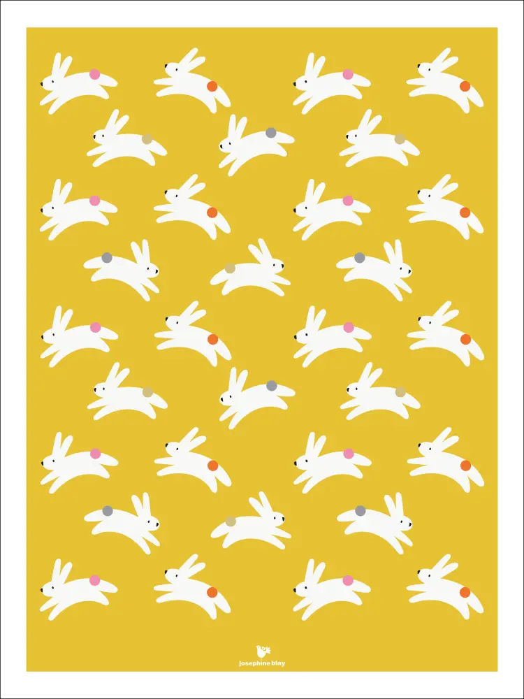 Rabbit - yellow Poster