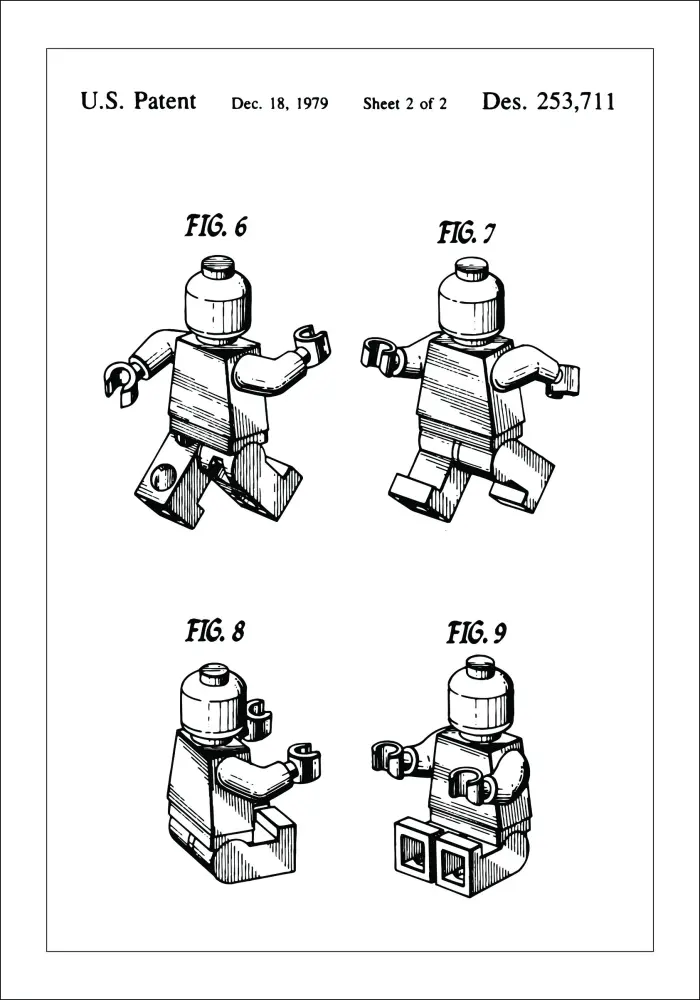 Patentritning - Lego II Poster