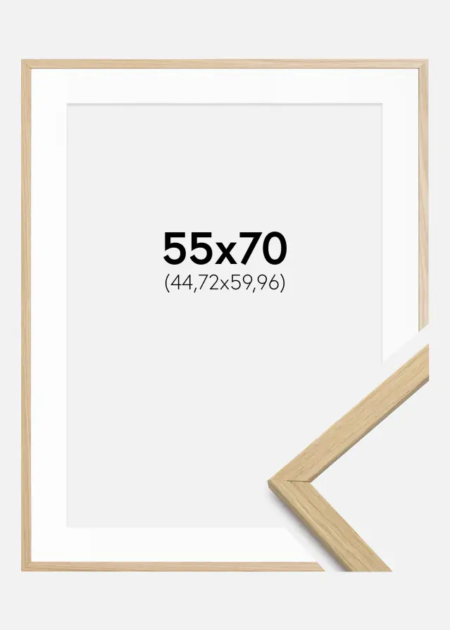 Ram Edsbyn Ek 55x70 cm - Passepartout Vit 18x24 inches