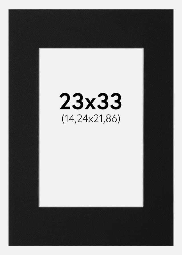 Passepartout Svart Standard (Vit Kärna) 23x33 cm (14,24x21,86)