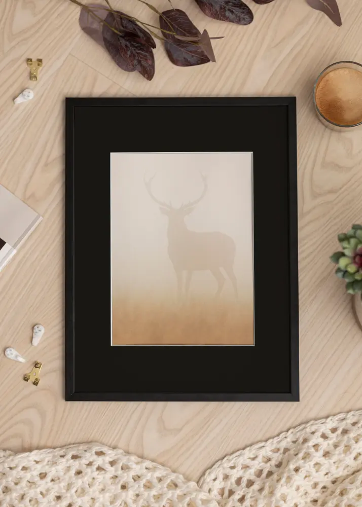 Ram Galant Svart 30x40 cm - Passepartout Svart 21x29,7 cm (A4)