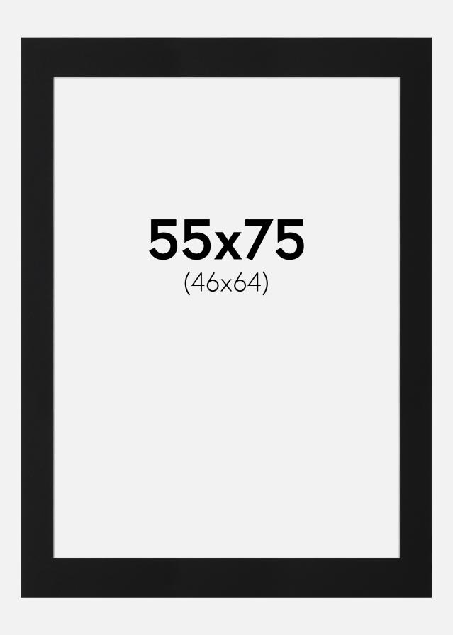 Passepartout Svart Standard (Vit Kärna) 55x75 cm (46x64)
