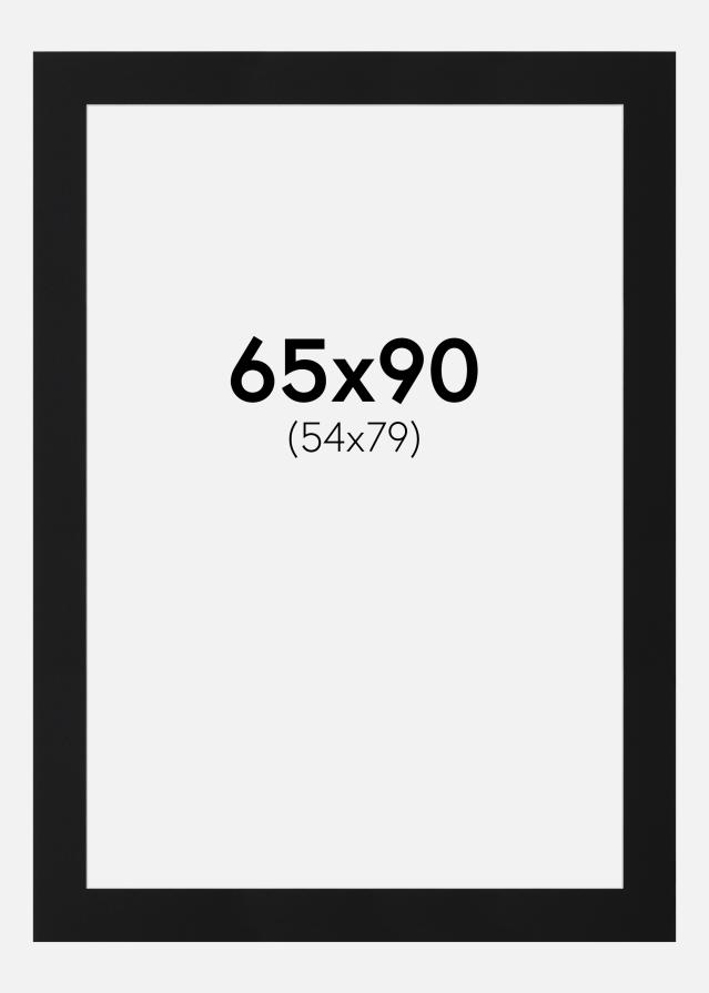 Passepartout Svart Standard (Vit Kärna) 65x90 cm (54x79)
