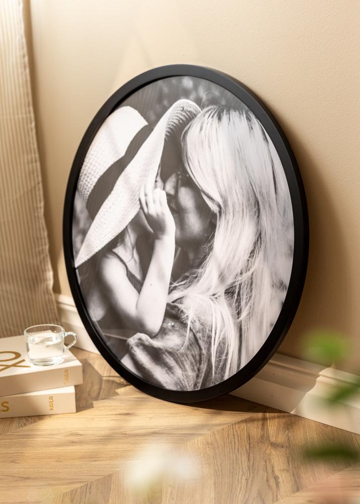 Rund Ram Akrylglas Svart 70 cm Ø