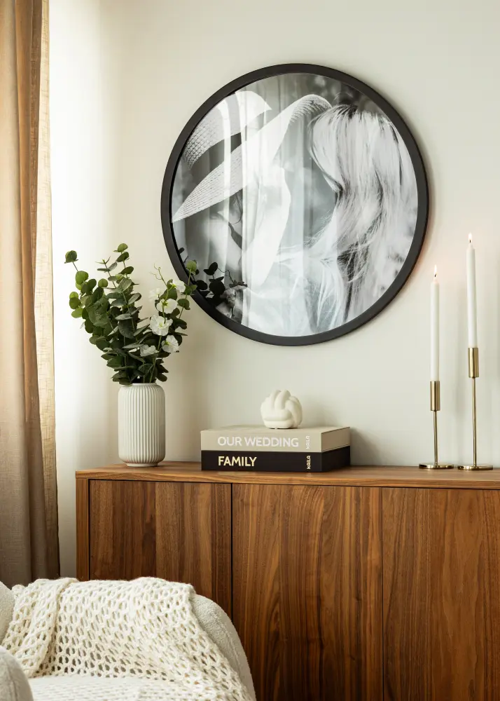 Rund Ram Akrylglas Svart 70 cm Ø