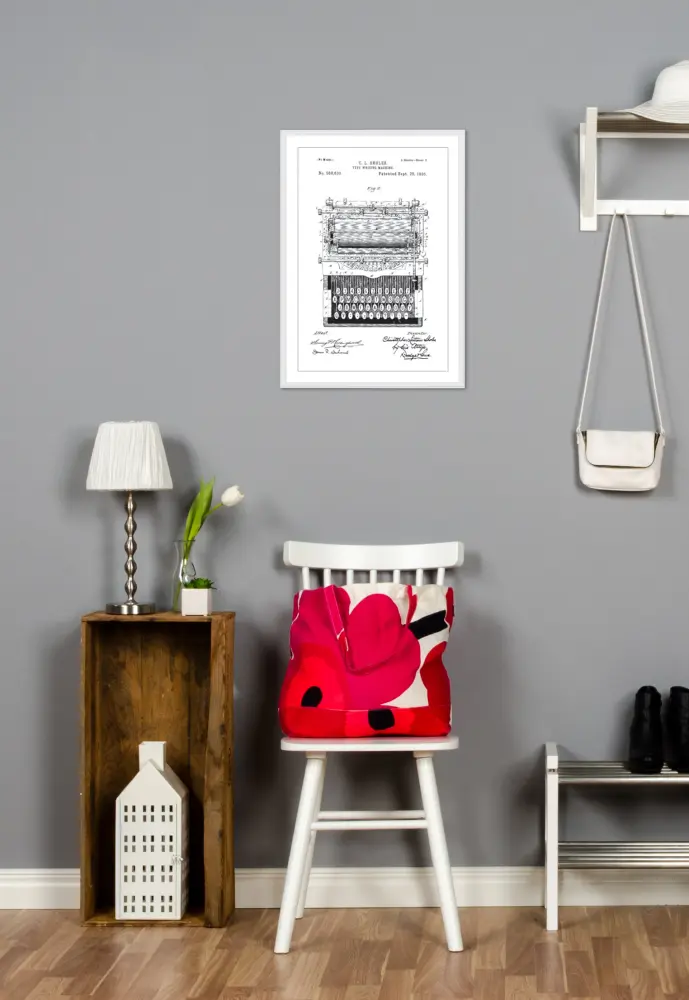 Patentritning - Skrivmaskin Poster