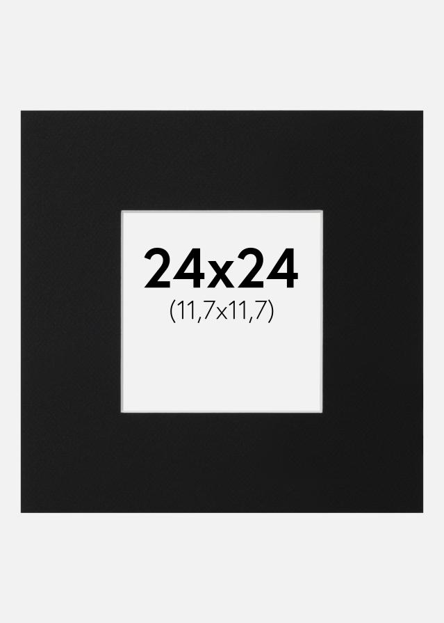 Passepartout Svart Standard (Vit Kärna) 24x24 cm (11,7x11,7)