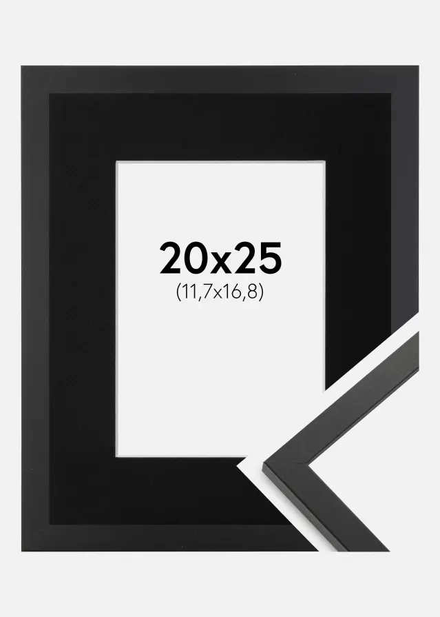 Ram Trendy Svart 20x25 cm - Passepartout Svart 5x7 inches