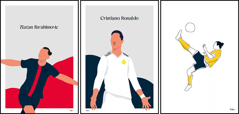 Zlatan-poster och Ronaldo-poster