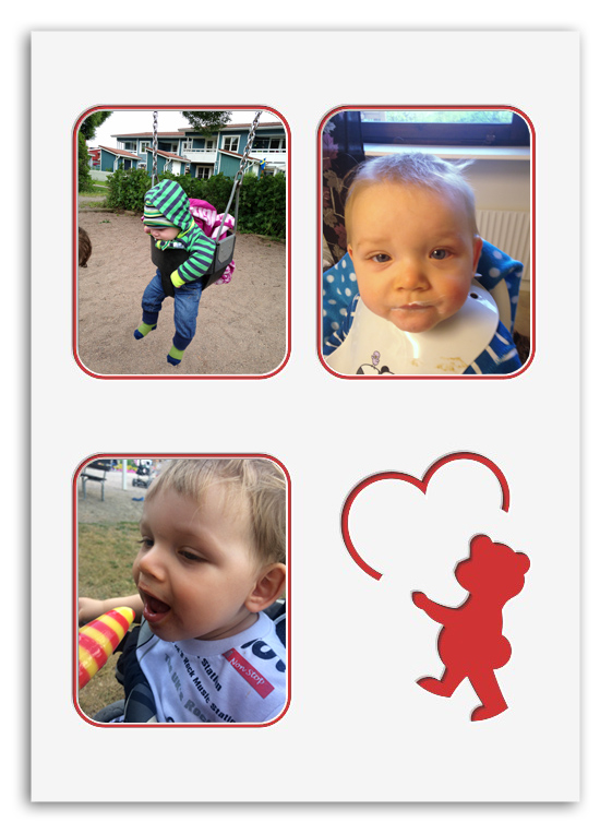 Passepartout Vit 50x70 cm - 3 Bilder Babyram
